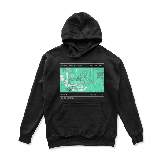 Object of Power nerdy gamer anime tabletop roleplaying Hoodie Medusa X Lo-Fi Hoodie Chest Print / Black / S