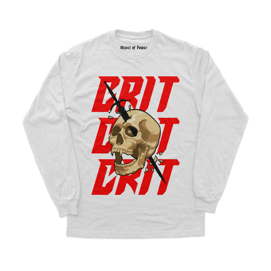 Object of Power nerdy gamer anime tabletop roleplaying Long Sleeve Tee Melee Critical Long Sleeve Tee Front Print / White / XS