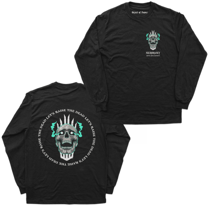 Object of Power nerdy gamer anime tabletop roleplaying Long Sleeve Tee Necromantic Environmentalism Long Sleeve Tee Chest & Back Prints / Black / XS