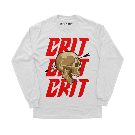 Object of Power nerdy gamer anime tabletop roleplaying Long Sleeve Tee Ranged Critical Long Sleeve Tee Front Print / White / XS