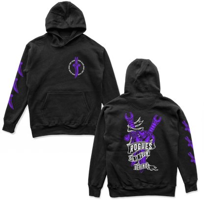 Object of Power nerdy gamer anime tabletop roleplaying Hoodie Rogue's Dagger Hoodie Chest, Back, & Sleeve Prints / Black / S